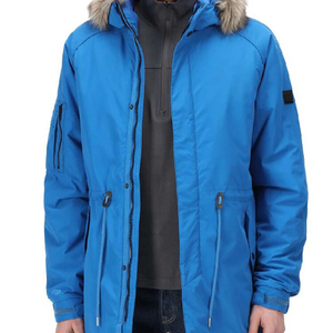 Parka Larga Azul de Invierno para Hombre con Capucha de Piel, Chaqueta Impermeable con Relleno de Plumón - Product Image 6