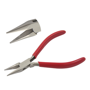 130mm Stainless Steel Chain Nose <b>Pliers</b> Serrated Jaws PVC Handles Jewelry Making DIY Crafts Needle Circlip Crimping Cutting OEM - Product Image 1