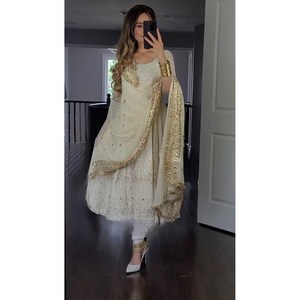 sachin and babi light blue dress Xenia AYZAL Dress - Embroidered Chiffon & Organza Dupatta main image 0