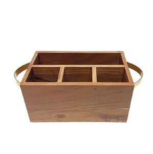 Nouveauté : Porte-couverts en bois artisanal de style américain, durable, pour mariage, dîner, cuisine, avec plusieurs compartiments de rangement - Product Image 4