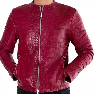 Chaqueta Bomber de Cuero Genuino Unisex, Estilo Vintage, Corte Ajustado, con Cuello Alto, Diseño de Parches con Estampado de Dibujos Animados, Impermeable - Product Image 1