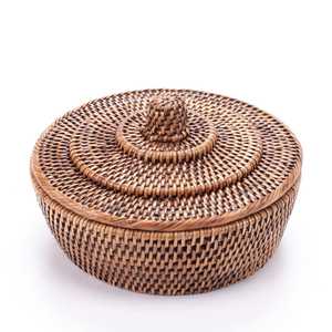 Mini rattan jars for holding trinkets & jewellery supplier sale handwoven jar <b>small</b> <b>lidded</b> <b>box</b> - Product Image 2