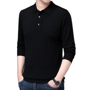 เสื้อสเวตเตอร์แบบสวมหัวคอปกสีพื้นผ้าวูลแขนยาวของผู้ชายเสื้อซับในแบบคลาสสิกสำหรับฤดูใบไม้ร่วง - Product Image 5