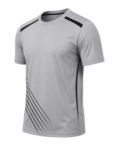 Camiseta Deportiva de Moda para Hombre, Cuello Redondo, Manga Corta, Lisa, de Secado Rápido, Corte Regular, Ecológica, Tejido de Punto Lavado, 100% - Product Image 3