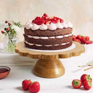 Support à gâteau en bois artisanal classique et écologique pour la présentation de gâteaux, décoration de table de dessert, rond, passe au lave-vaisselle - Product Image 1