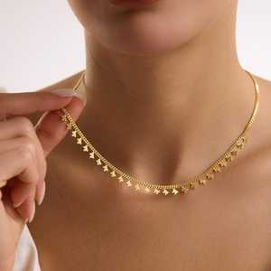 Rose Gold Plated Minimalist Butterfly Link Chain Necklace GRS Certified - Product Image 1
