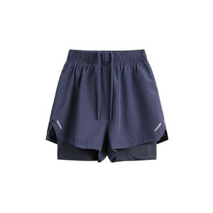 OEM Men's Solid Polyester Running Shorts Double <b>Layer</b> Breathable Eco-Friendly Drawstring Closure <b>Mid</b> Waist Quick Drying High - Product Image 4