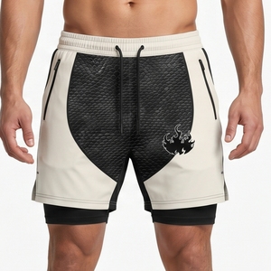 Wholesale Men's MMA Training <b>Shorts</b> 2-in-1 With Compression Layer Quick Dry Breathable Fight Running <b>Shorts</b> For Unisex - Product Image 1