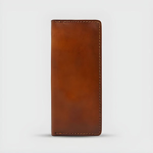 Portefeuille long élégant pour homme en cuir véritable violet, avec fermeture éclair, porte-cartes et fermeture à pression fine - Product Image 6