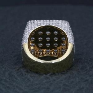 Bague unisexe en argent sterling plaqué rhodium pour homme, style hip-hop, idéale pour fiançailles, anniversaire, mariage, ou comme bague de pinky – Cadeau parfait - Product Image 3