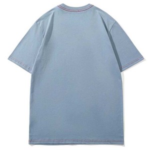 บริการ OEM เสื้อยืดคอกลมทรงเข้ารูป ผ้าฝ้าย 100% สวมใส่สบาย สีตามสั่ง เสื้อยืดผู้ชายลำลองทรงโอเวอร์ไซส์ แขนสั้น สำหรับฤดูร้อน - Product Image 1