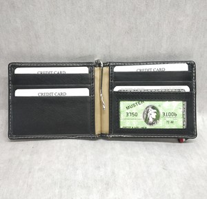 Custom Brand Logo Packing Simple Minimalistic Leather Men Money Clip Card <b>Wallets</b> <b>Holders</b> Purse Mini RFID Bulk Polyester Compact - Product Image 3