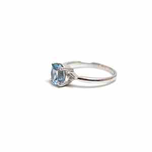 Dainty Natural Blue Topaz <b>Ring</b> 14K Gold <b>925</b> Sterling <b>Silver</b> Luxury Gemstone Jewelry Gift for Women Wedding Anniversary Party - Product Image 6