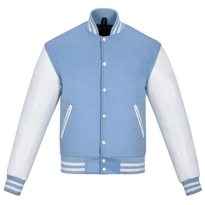 Veste universitaire classique bicolore pour homme, à bouton unique, en tissu durable, style streetwear décontracté, en cuir PU respirant et à séchage rapide - Product Image 1