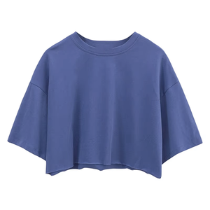 เสื้อครอปท็อปผู้หญิง คอกลม สวมใส่สบาย น้ำหนักเบา ระบายอากาศดี เหมาะสำหรับฤดูร้อน รับออกแบบตามสั่ง ผลิตแบบ OEM ODM รับผลิตแบรนด์ส่วนตัว - Product Image 5