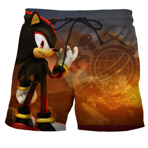 Men's Custom Print Quick Dry Drawstring Casual Shorts Mid Waist <b>Black</b> With <b>String</b> Decoration - Product Image 5