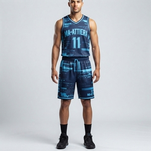 Ma-Attiera Ensemble Maillot et Short de Basketball pour Homme, Impression par Sublimation, Polyester Respirant, Tenue d'Équipe, Taille Adulte - Product Image 2