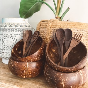 Bol en Coque de Noix de Coco Écologique Fait Main à Prix Imbattable, Vaisselle de Luxe pour Hôtels, Resorts, Spas et Buffets, Style Rustique Naturel 13-16cm - Product Image 2