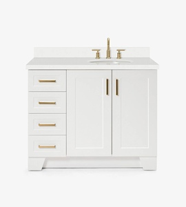 <span class=keywords><strong>Mobile</strong></span> <span class=keywords><strong>Bagno</strong></span> da 43 Pollici con Lavabo a Destra, Marchio Privato Quartus, Solo <span class=keywords><strong>Mobile</strong></span>, 4 Opzioni di Finitura, Vendita all'Ingrosso, Fabbrica Vietnamita - Product Image 1