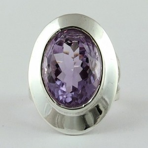Impresionantes Anillos de Plata de Ley 925 con Amatista Púrpura Ovalada Profunda, Joyería de Piedras Preciosas Naturales, Engaste de Bisel Hecho a Mano, Estilo Bohemio, Tercera Pieza - Product Image 2