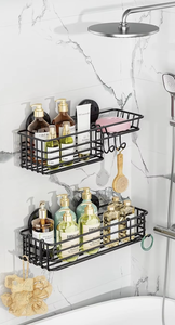 OEM/ODM 2 Pack Stainless Steel Shower Caddy Shelf No Drill Bathroom Organizer Storage Rack with Hooks <b>Soap</b> <b>Holder</b> - Product Image 3