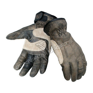 Gants de moto en cuir véritable antique pour hommes et femmes, compatibles écran tactile, durables, toutes saisons, pour motocross et course - Product Image 2