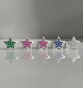 14KT Gold Natural Diamonds Star Stud <b>Earrings</b> - Product Image 2