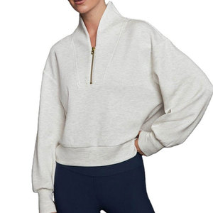 Fashion Daily Wear <b>Women</b> <b>Half</b> <b>Zip</b> Mock Neck <b>Sweatshirts</b> With Modern Comfort <b>Women</b> <b>Half</b> <b>Zip</b> Mock Neck <b>Sweatshirts</b> - Product Image 1