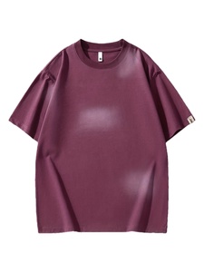 T-shirt à manches courtes surdimensionné de couleur unie pour homme, décontracté, col rond, 100% coton jersey, coupe régulière, longueur normale - Product Image 1