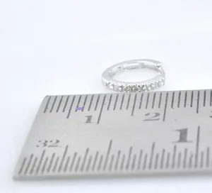 0.15Ct Natural Round Diamond <b>Huggie</b> Hoop Earrings 18K <b>Solid</b> White <b>Gold</b> Women Fine Jewelry Gift - Product Image 3