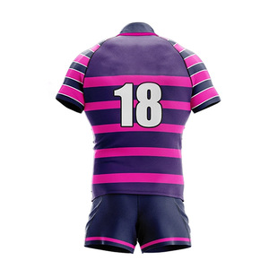 ชุดเสื้อฟุตบอลชาย แขนสั้น สีตัดต่อ พิมพ์ลายแบบ Sublimation โพลีเอสเตอร์ 100% ทรงพอดีตัว ระบายเหงื่อได้ดี เอวยางยืดด้านหน้า - Product Image 2