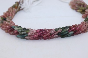 Cuentas de Turmalina Natural Multicolor Facetadas de 5x7mm, Forma de Gota, Perforación Recta, Hilo de 14 Pulgadas, Piedras Preciosas Sueltas para Joyería, Venta al Por Mayor - Product Image 3