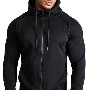 Ensemble de survêtement léger pour homme grande taille, haut et bas, en molleton de coton de haute qualité, avec fermeture éclair, manches longues, coupe ajustée, pour le fitness, OEM - Product Image 2