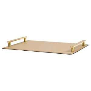Luxury Cream Leather Dresser Valet <b>Tray</b> – Low-Profile Desktop Document and Tech Organizer Chic <b>Perfume</b> Display - Product Image 3