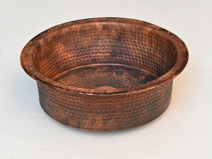 Rustic Pure Copper <b>Round</b> Vessel Sink Handmade Bathroom <b>Basin</b> for Luxury Homes Boutique Hotels Resorts and Spa Interiors - Product Image 1