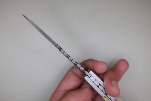 มีดพับเหล็กดามัสกัสคุณภาพสูง ใบมีดทรงดรอปพอยต์ ขอบตรง ด้ามจับทำจากกระดูก ขนาด 18 ซม. - Product Image 3