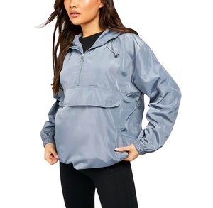 Chaqueta de nailon de talla grande de alta calidad para mujer, Jersey fino transpirable a prueba de viento con cuello levantado, rompevientos, ropa para exteriores - Product Image 5