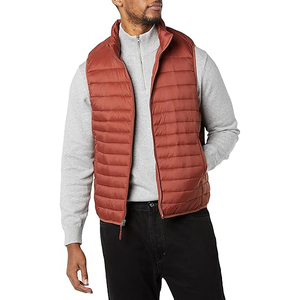 Puffer Vest <b>Men</b> Rust <b>Red</b> Quilted Body Warmer Sleeveless Windproof Insulated <b>Gilet</b> Wholesale - Product Image 3