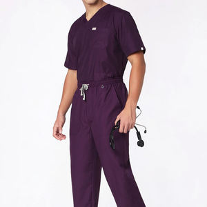 ชุดสครับทางการแพทย์แบบกำหนดเองสำหรับผู้ชายและผู้หญิง |   ชุดยูนิฟอร์มพยาบาลคอวีแขนสั้นพร้อมกางเกงจ็อกเกอร์ |   ชุดยูนิเซ็กซ์สำหรับบุคลากรทางการแพทย์ในโรงพยาบาล - Product Image 2