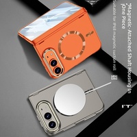 Coque de protection antichoc intégrée avec film et texture CD pour iPhone Duo 18 Fold à charnière magnétique