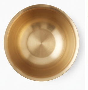 Bol en métal doré de qualité supérieure avec base surélevée, design classique poli, pour servir les aliments, passe au lave-vaisselle, style contemporain pour la maison - Product Image 6