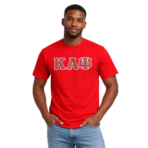 T-shirt à 3 lettres Kappa Alpha Psi rouge, vêtement de fraternité grecque avec un design classique, confort premium et style intemporel - Product Image 1