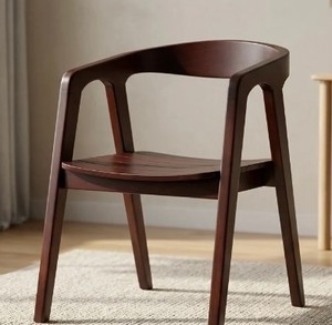 Silla de Comedor Moderna de Madera Maciza con Respaldo Curvo para Comedor, Hogar, Hotel, Restaurantes, Oficina en Casa - Product Image 2