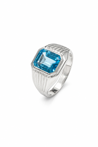 Swiss Blue Topaz <b>Ring</b> in 925 Sterling Silver KLSR12389 - Product Image 1
