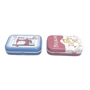 Tin <b>Box</b> Rectangle Hinge <b>Metal</b> Storage Case with Design Pink and Blue Color Lacquered Surface Offset Printing for Mystery <b>Box</b> - Product Image 3