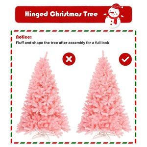 Albero di Natale Rosa di 180 cm con 1036 Punte di Rami Fioriti, Atmosfera Festiva Sognante, Decorazioni Natalizie - Product Image 2