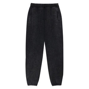 High Quality Custom Acid Washed Casual Mid Waist Drawstring Jogger Pants 100% Cotton Men's Pants in Different Style and Color - Product Image 1