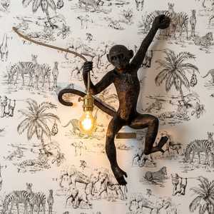 Lámpara de Pared con Forma de Mono, Acabado Multicolor, Escultura Contemporánea de Animal, Decoración Artística para Sala de Estar - Product Image 2