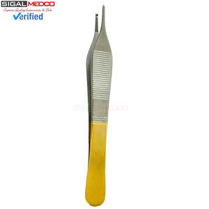 Pinzas Adson con Punta de Carburo de Tungsteno de 4.75 Pulgadas, 1x2 Dientes, Pinzas Adson Marrones para Tejido, Pinzas Adson para Aplicación de Apósitos, Instrumento Quirúrgico - Product Image 3