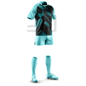 Uniforme d'équipe de rugby professionnel, écologique, coupe-vent, imprimé, col en V, jersey léger, short, broderie 3D, antibactérien - Product Image 1